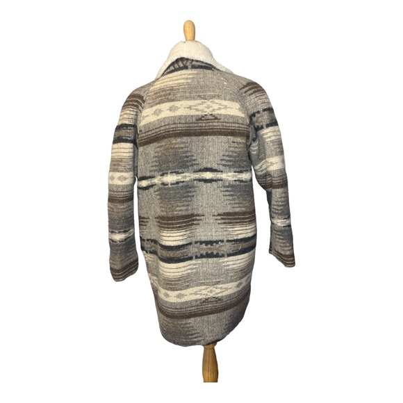 Woolrich Aztec Navajo Design Wool Sherpa Collar Coat - Picture 3 of 7